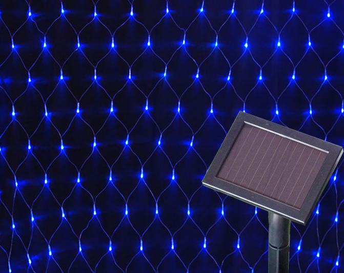 Amorphous Solar 100 LED Net Lights/LED Solar Curtain Lights